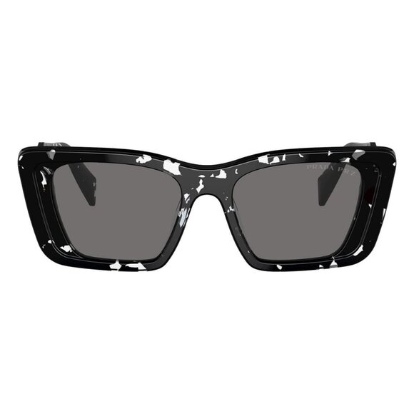 New PRADA Black Polarised Butterfly SPR 08Y 15S-5Z1 Sunglasses Women - Picture 2 of 6